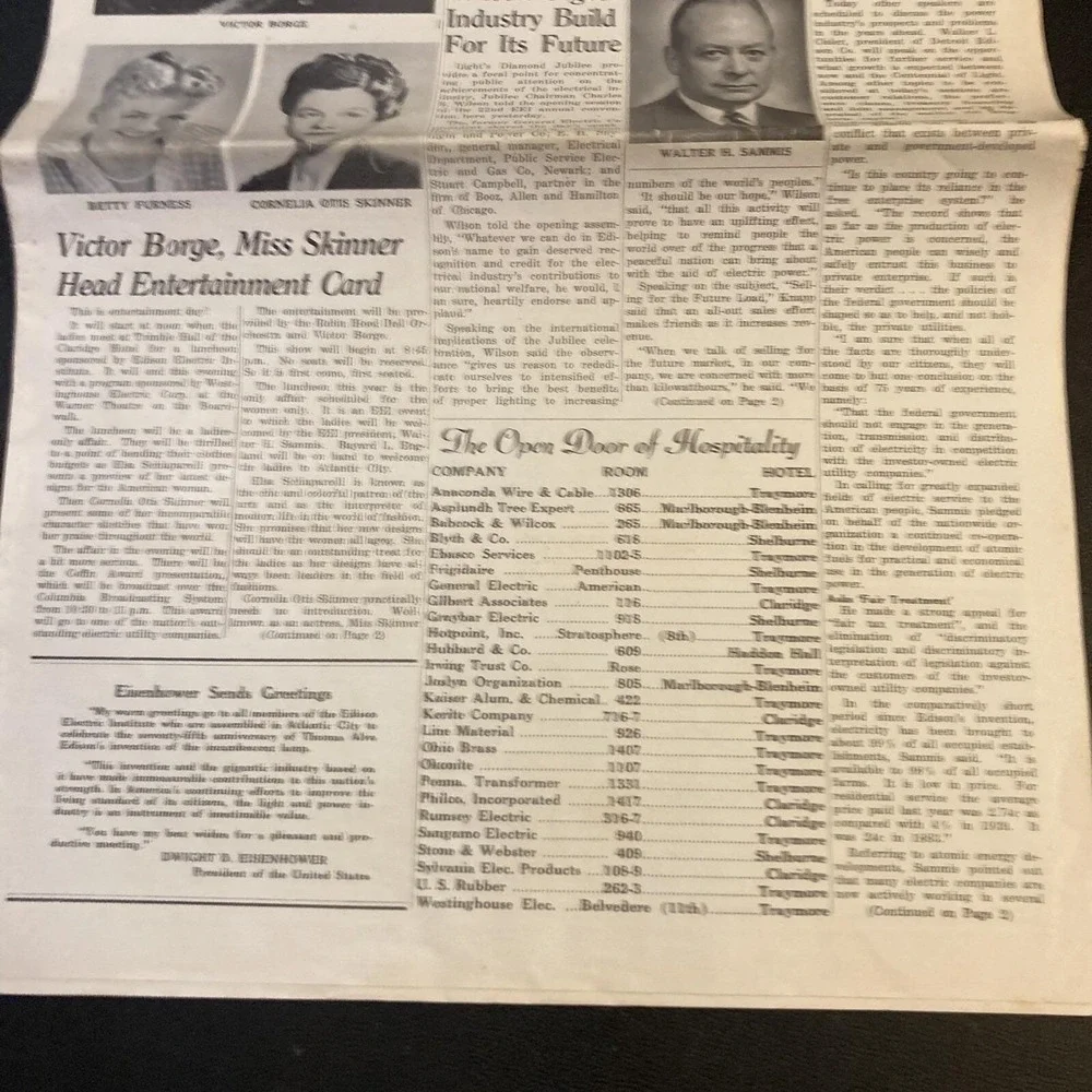 Edison Electric Institute Light's Jubilee 1954 Newspaper Atlantic City Utility